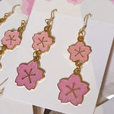 Pink Sakura Flower Cherry Blossom Earrings