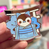 Blue Snowflake Kimono Penguin Enamel Pin