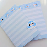 Cute Mini Blue Birb "Bebe" themed A6 Notepad Memopad