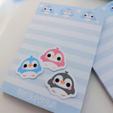 Cute Mini Blue Birb "Bebe" themed A6 Notepad Memopad