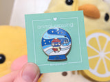 Snow Globe Winter Roald Penguin Enamel Pin