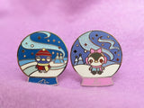 Snow Globe Winter Aurora Penguin Enamel Pin