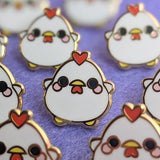 Tiny "Frank" Chicken Enamel Pin