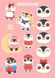 Cute Animal Crossing A6 Sticker Sheets (Penguins, Octopus)  Stationary, Journal Decoration Planning