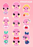 Cute Animal Crossing A6 Sticker Sheets (Penguins, Octopus)  Stationary, Journal Decoration Planning