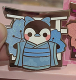 Blue Snowflake Kimono Penguin Enamel Pin