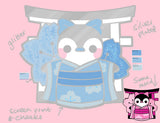 Blue Snowflake Kimono Penguin Enamel Pin