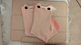 Kawaii Frog Pink Crew Socks