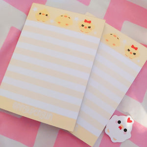 Cute Mini Yellow Chick "Tofu" themed A6 Notepad Memopad