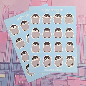 Cute 'Pejoy Penguin' Sticker Sheet A6