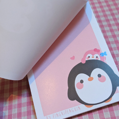 Cute Mini Penguin themed A6 Notepad Memopad