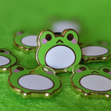 Tiny "Pea" Green Frog Enamel Pin