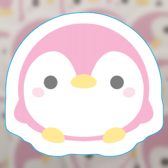Pink Penguin Sticker
